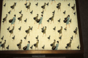 Monique Redmond, Of Women Borne, 1994 (detail). Embroidered footstool.