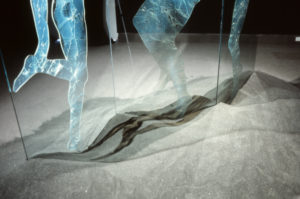 Nancy De Freitas, Imploding the Myth, 1994 (detail). Glass, ironsand, silicon.
