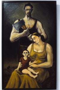 Nigel Brown, The Family of the Axeman, 1977. Oil on board. 940mm x 565mm.