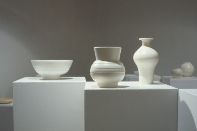 Crown Lynn – hand potted, 1995 (installation view).