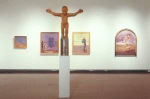 Richard McWhannell, Jesus (foreground), 1983-84 (installation view). Carved wood.