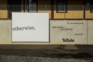 Ardit Hoxha lost dream[s], 2023 (installation view) inkjet billboard prints 3000mm x 2400mm photo by Te Tuhi